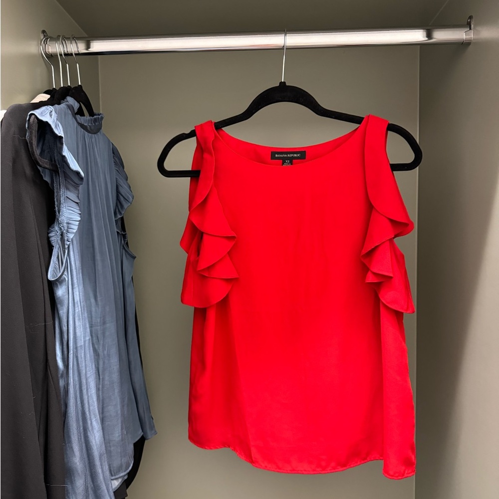 Red Banana Republic top with ruffles